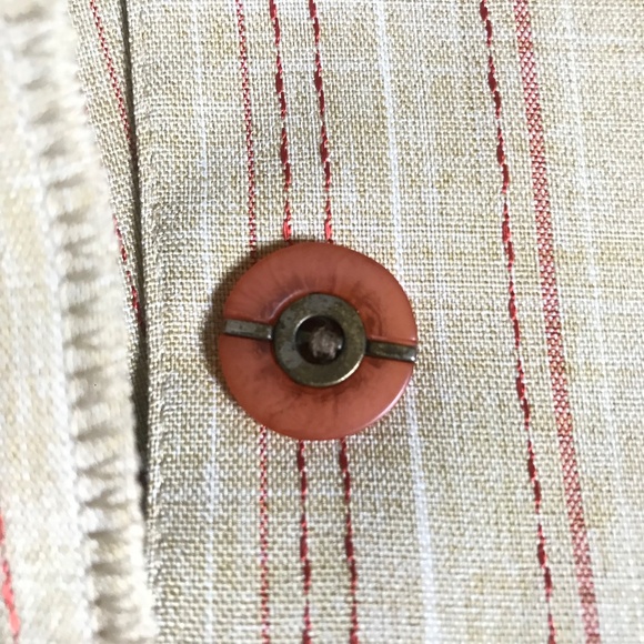 Marie Claire Beige Striped Blazer | Vintage Linen Look Office Jacket - Picture 4 of 12